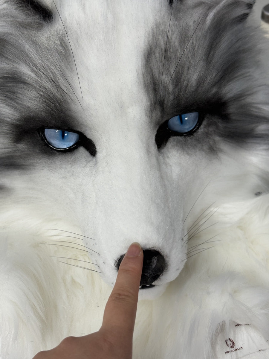 [Stock]Movable Jaw Fox Head Realistic Fursuit Headpiece Dog Cosplay Mask Halloween Costumes
