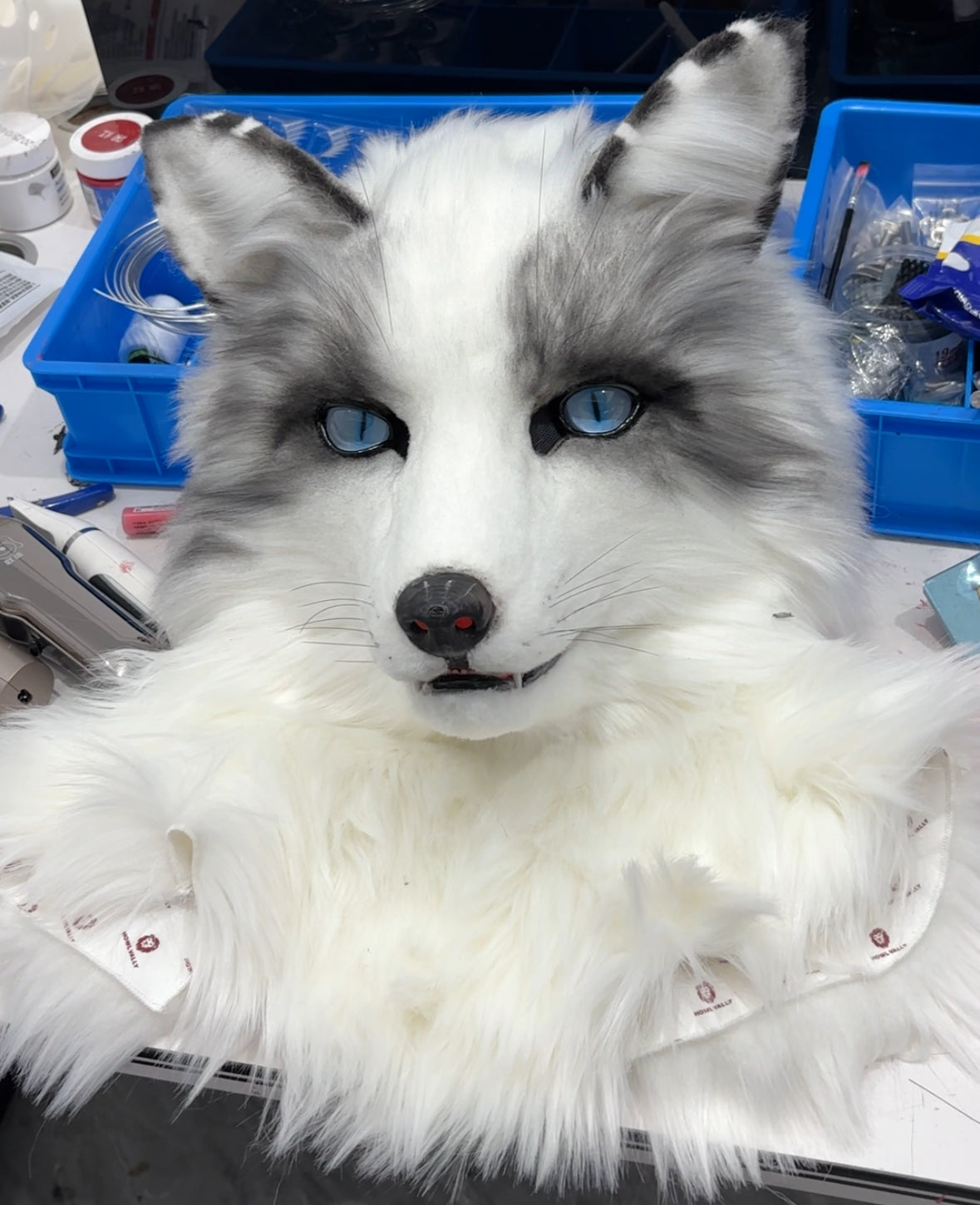 [Stock]Movable Jaw Fox Head Realistic Fursuit Headpiece Dog Cosplay Mask Halloween Costumes