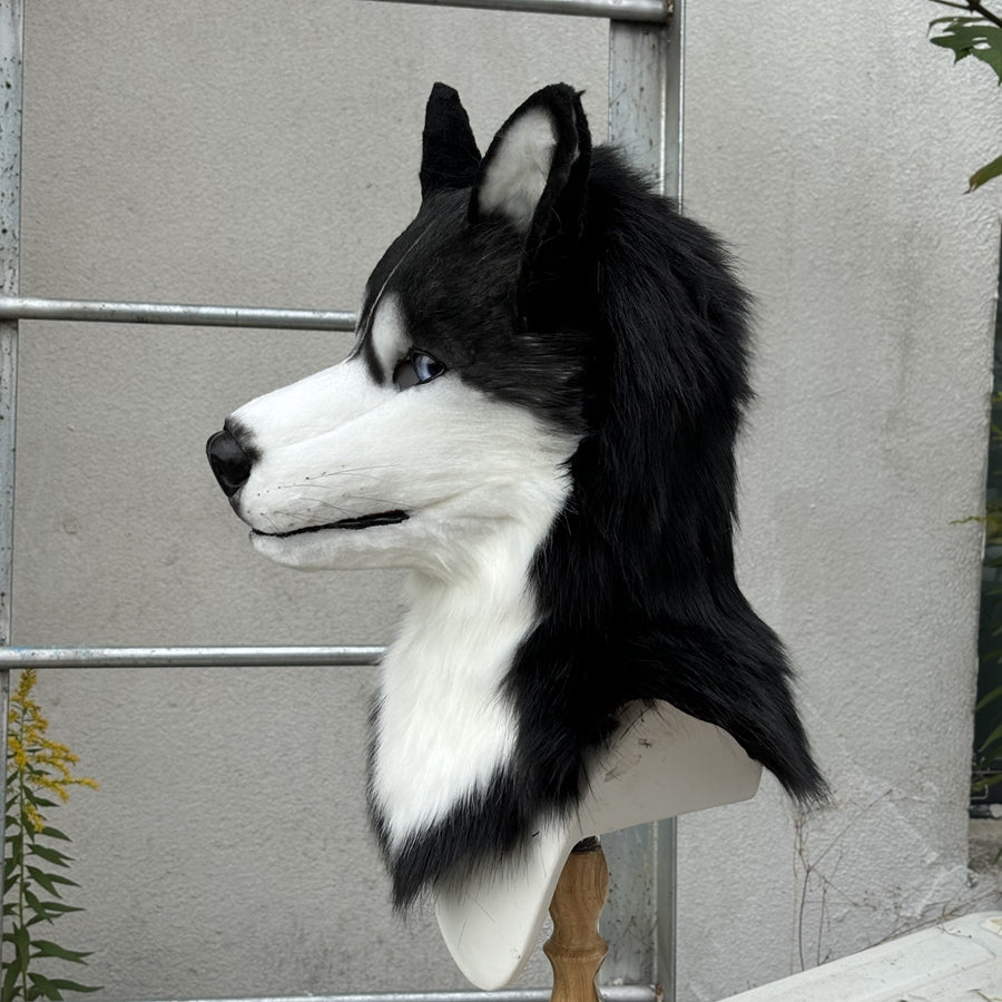 [Stock]Movable Jaw Husky Head Realistic Fursuit Headpiece Dog Cosplay Mask Halloween Costumes