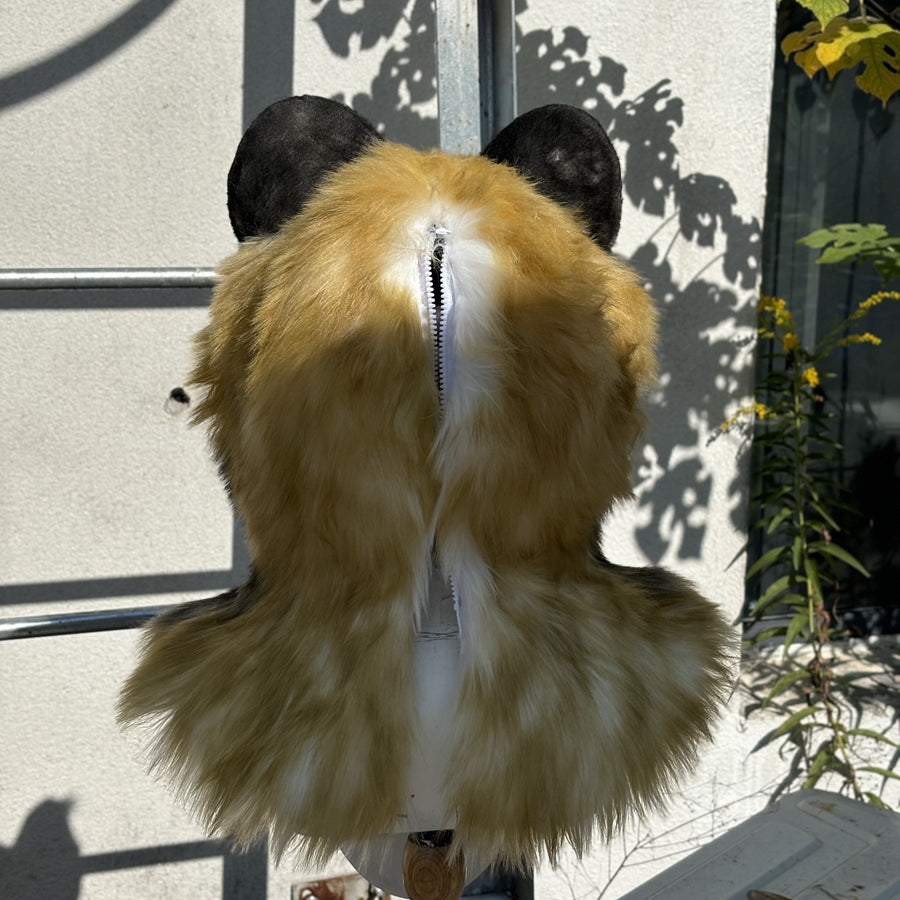 [Stock]Realistic fursuit head african wild dog movable jaw halloween mask cosplay costumes furry accessories