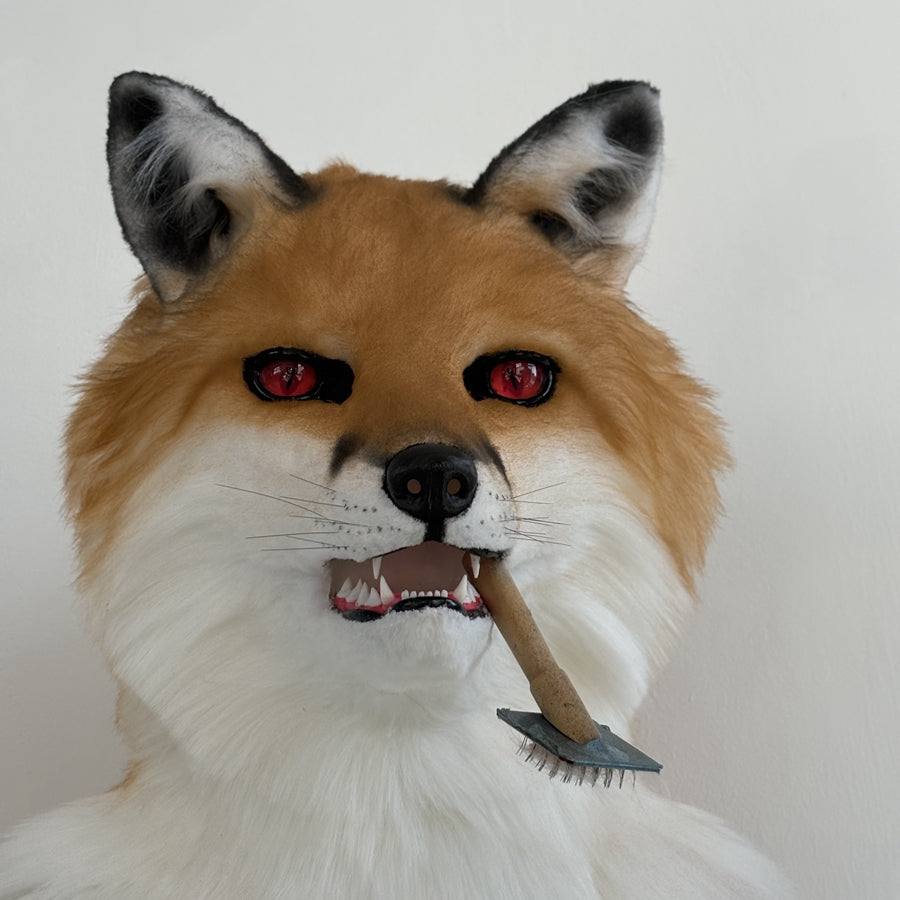 [Stock]Stock red fox realistic fursuit headpiece movable jaw halloween costumes furry cosplay mask