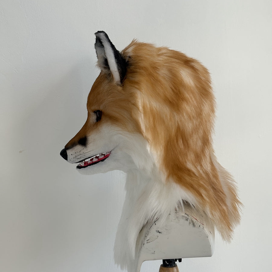 [Stock]Stock red fox realistic fursuit headpiece movable jaw halloween costumes furry cosplay mask