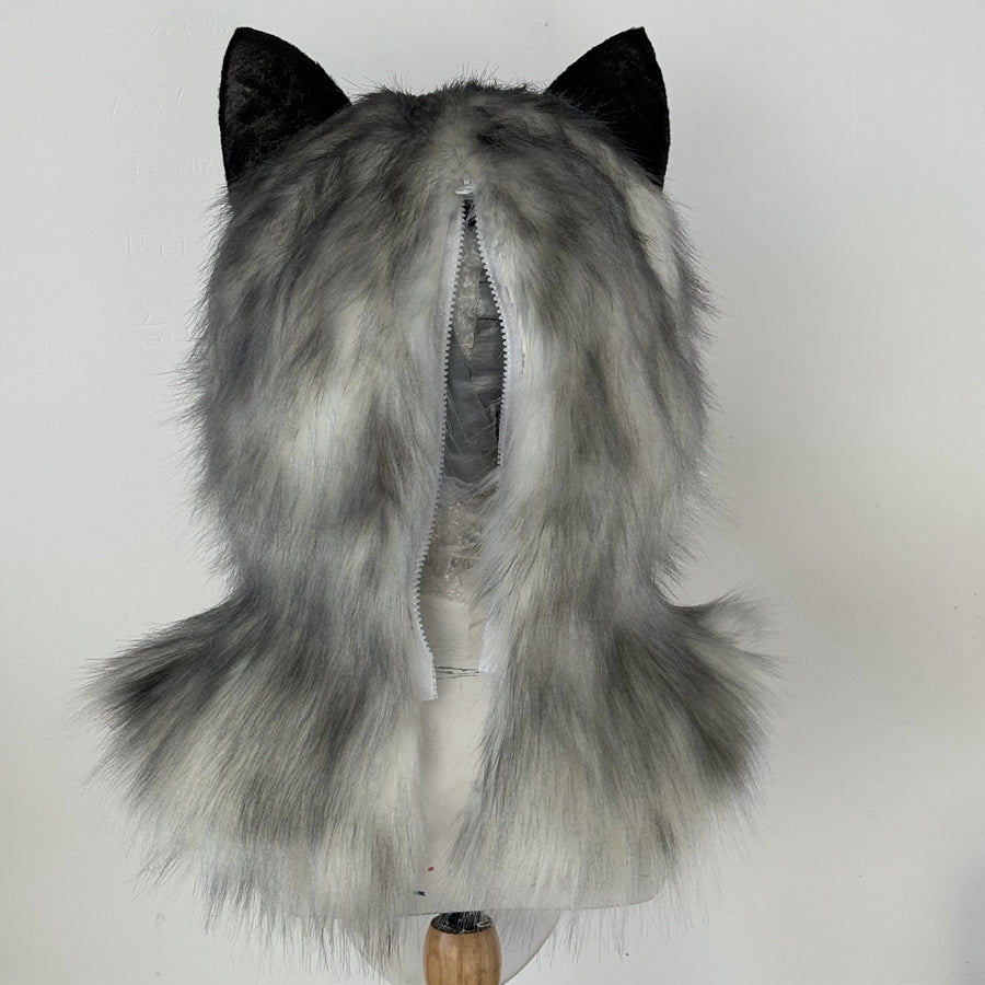 [Stock]Movable Jaw Alaskan Malamute Realistic Fursuit Head Dog Cosplay Mask Halloween Costumes