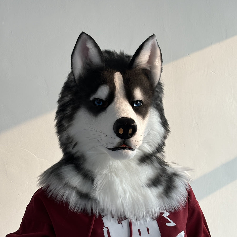 [Stock]Husky Movable Jaw Realistic Fursuit Head Dog Cosplay Mask Halloween Costumes