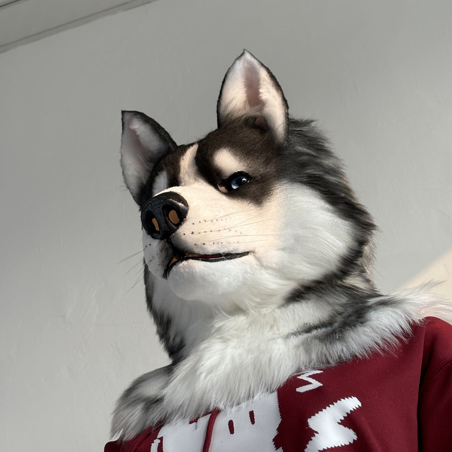 [Stock]Husky Movable Jaw Realistic Fursuit Head Dog Cosplay Mask Halloween Costumes