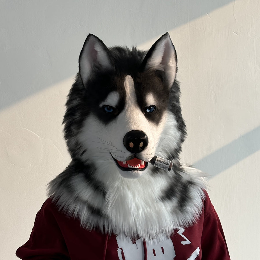 [Stock]Husky Movable Jaw Realistic Fursuit Head Dog Cosplay Mask Halloween Costumes