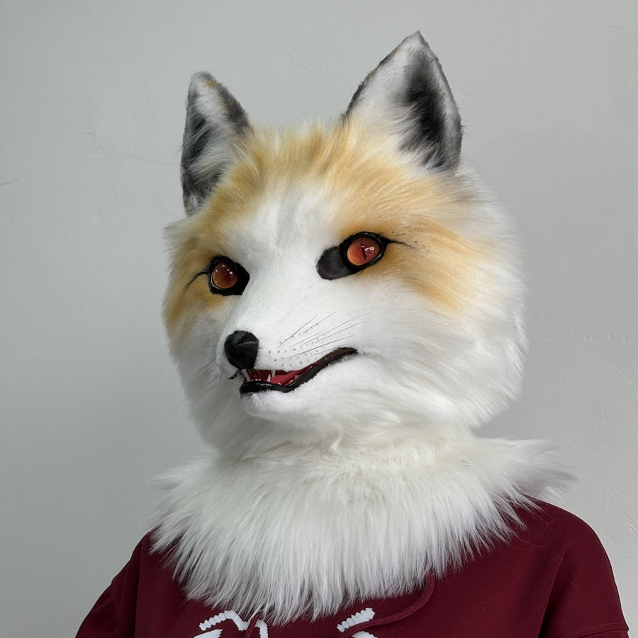 [Stock]movable jaw fox realistic fursuit head halloween costumes furry cosplay headpiece