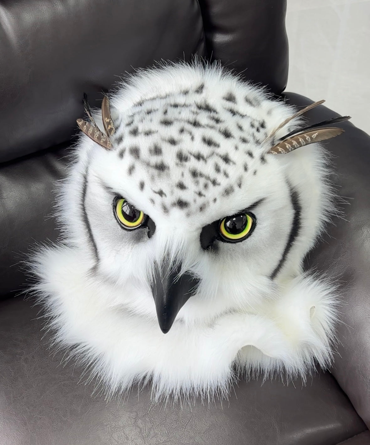 [Stock]Cute Owl Movable Jaw Realistic Fursuit Head Bird Costumes