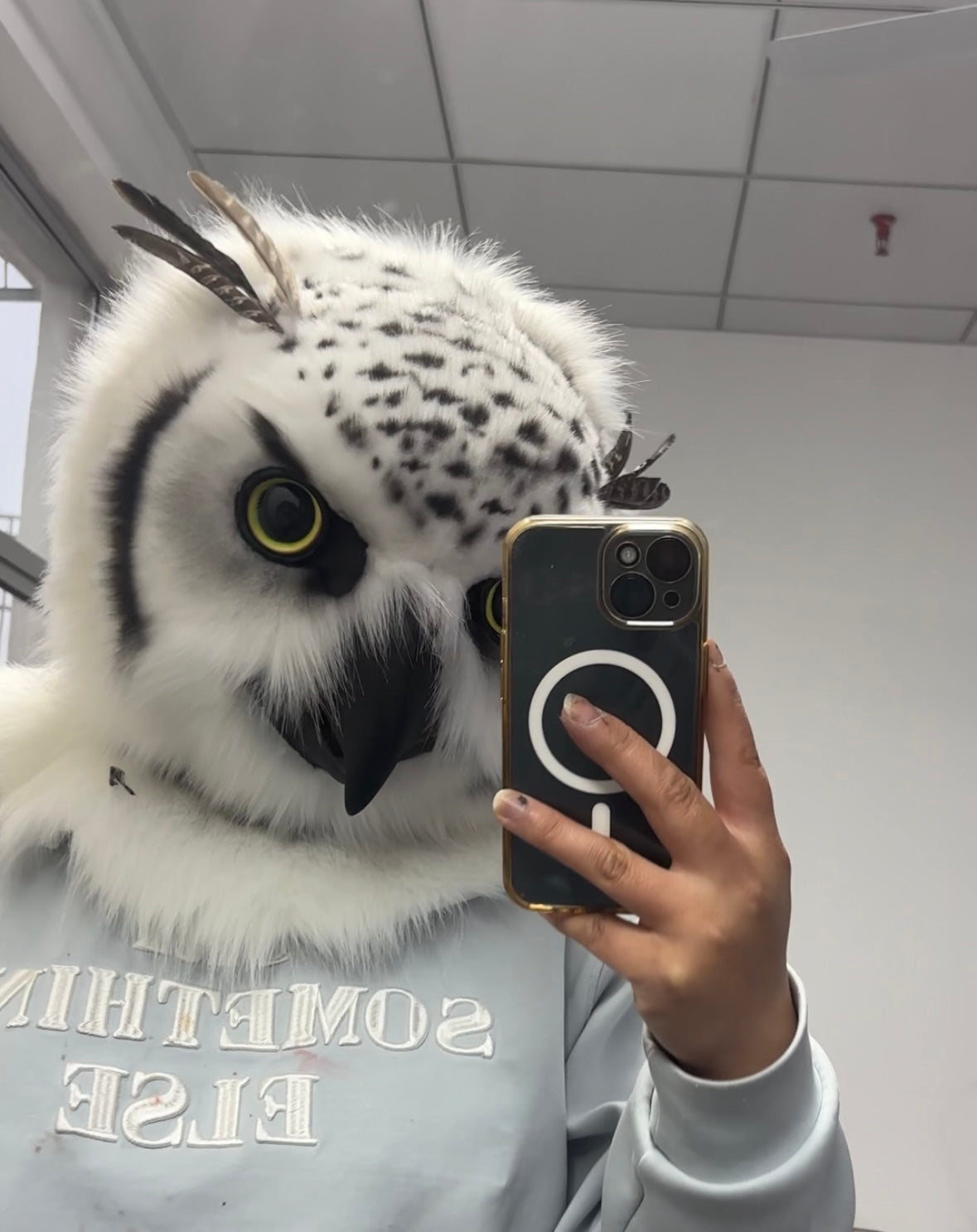 [Stock]Cute Owl Movable Jaw Realistic Fursuit Head Bird Costumes