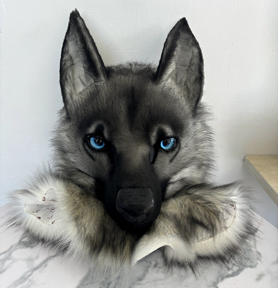 [Stock]Movable Jaw Realistic Wolf Dog Fursuit Head Halloween Costumes Furry Accessories