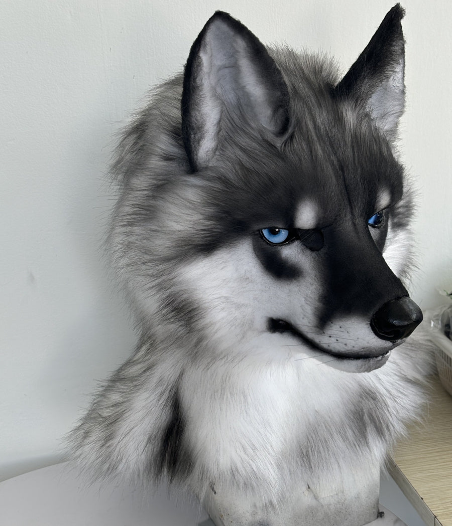 [Stock]Movable Jaw Realistic Wolf Fursuit Head Halloween Werewolf  Costumes Furry Accessories