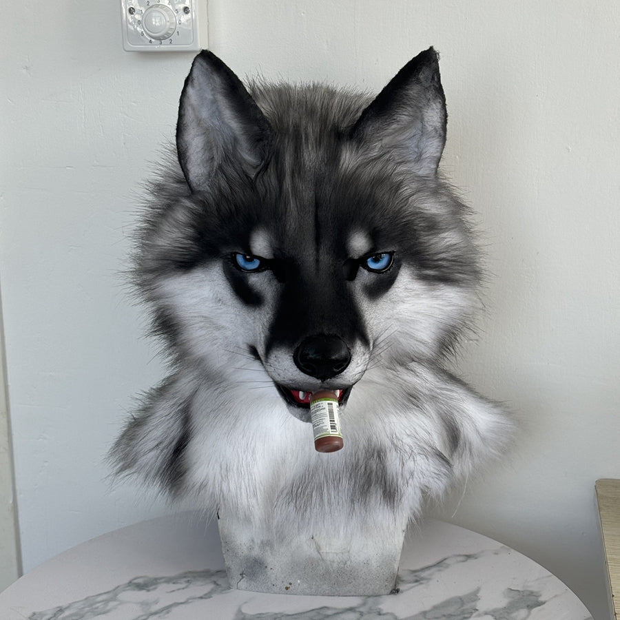 [Stock]Movable Jaw Realistic Wolf Fursuit Head Halloween Werewolf  Costumes Furry Accessories