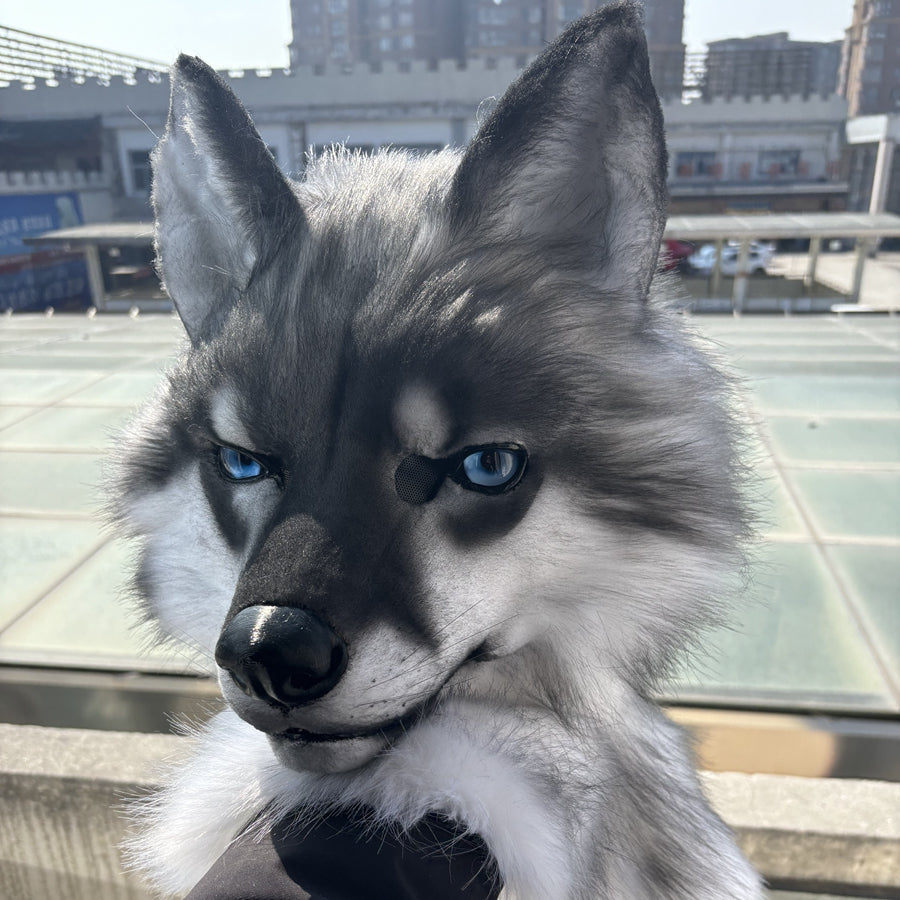 [Stock]Movable Jaw Realistic Wolf Fursuit Head Halloween Werewolf  Costumes Furry Accessories