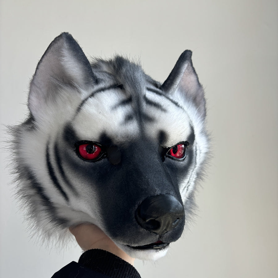 [Stock]Movable Jaw Realistic Hyena Fursuit Head Halloween Beast Costumes Furry Accessories