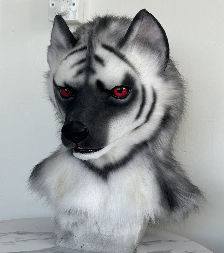 [Stock]Movable Jaw Realistic Hyena Fursuit Head Halloween Beast Costumes Furry Accessories