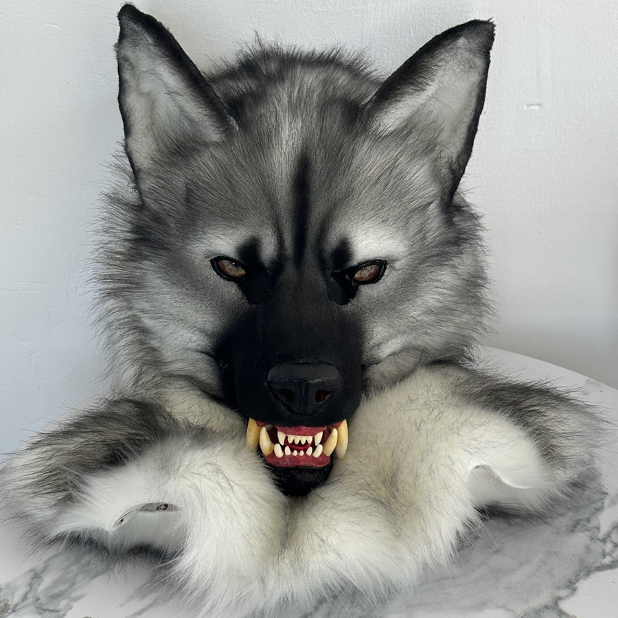[Stock]Snarl Dog Movable Jaw Realistic Fursuit Head Halloween Costumes Furry Accessories