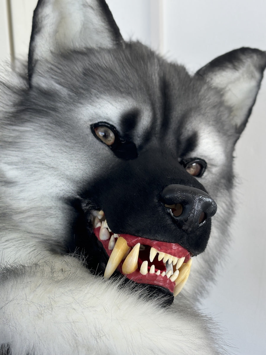 [Stock]Snarl Dog Movable Jaw Realistic Fursuit Head Halloween Costumes Furry Accessories