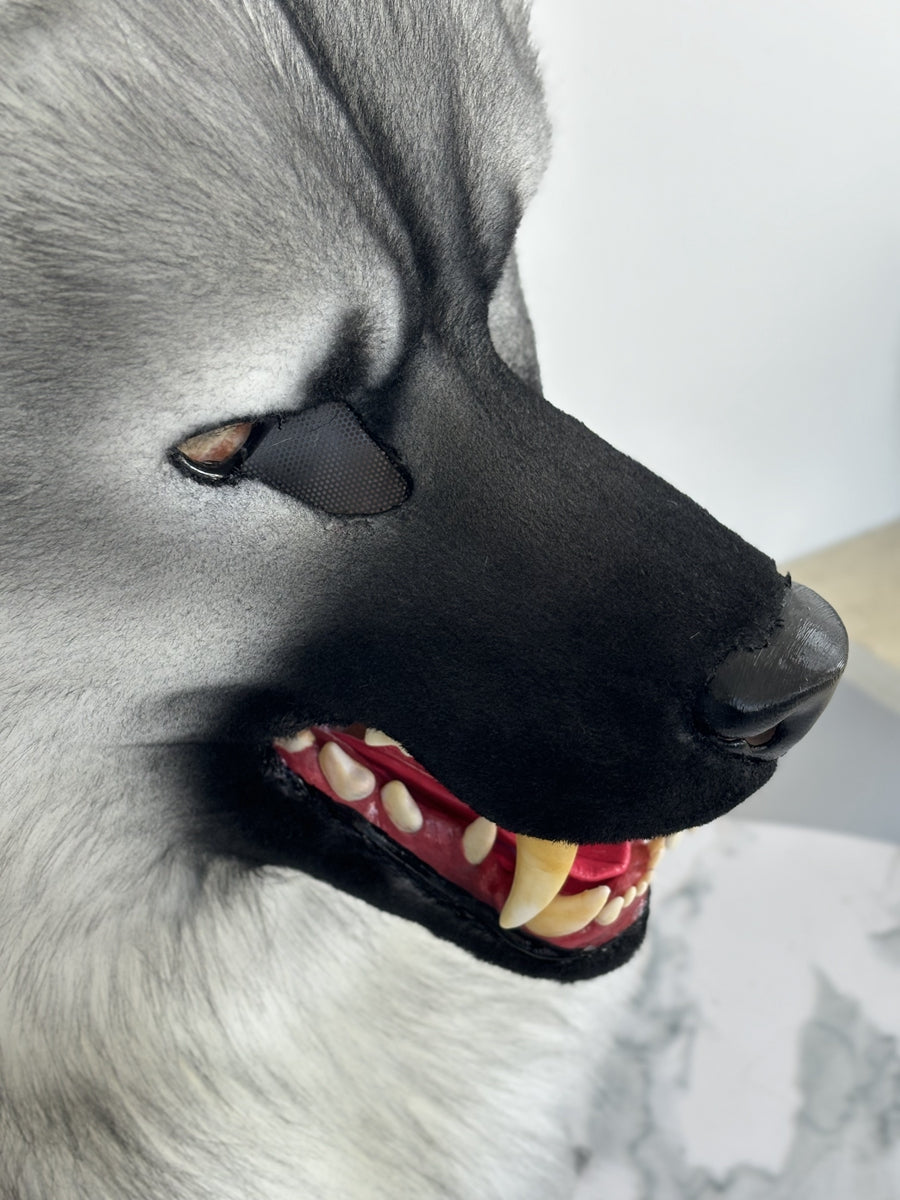 [Stock]Snarl Dog Movable Jaw Realistic Fursuit Head Halloween Costumes Furry Accessories