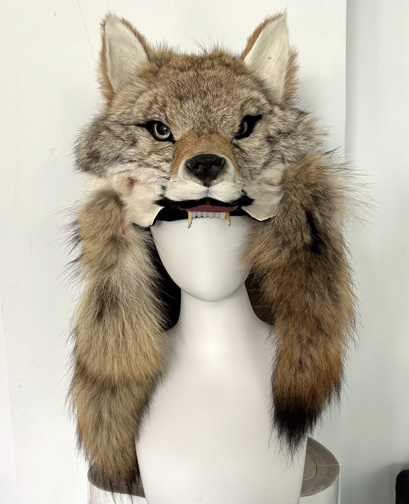 [Stock] Realistic Fursuits Wolf Hat with Shawl