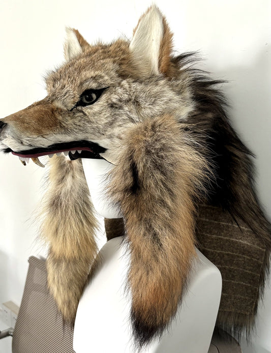 [Stock] Realistic Fursuits Wolf Hat with Shawl