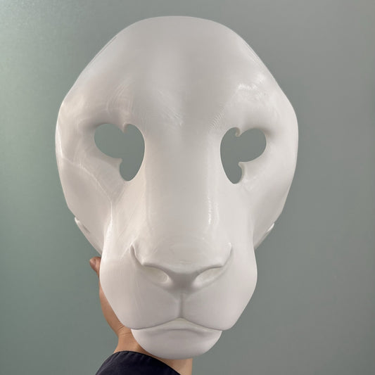 [Stock] 3D Printed Realistic Lion Fursuit Head Base