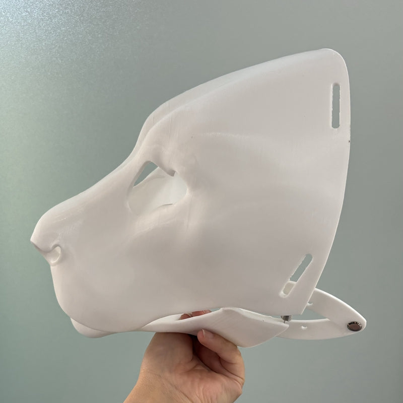 [Stock] 3D Printed Realistic Lion Fursuit Head Base