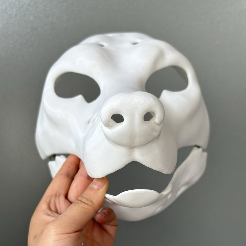[Stock] 3D Printed Realistic Wolf Fursuit Head Base