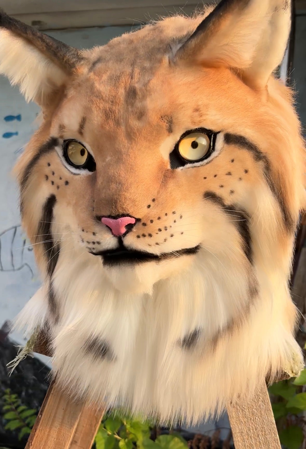 [Stock] Realistic movable jaw lynx fursuit headpiece cosplay costume mask