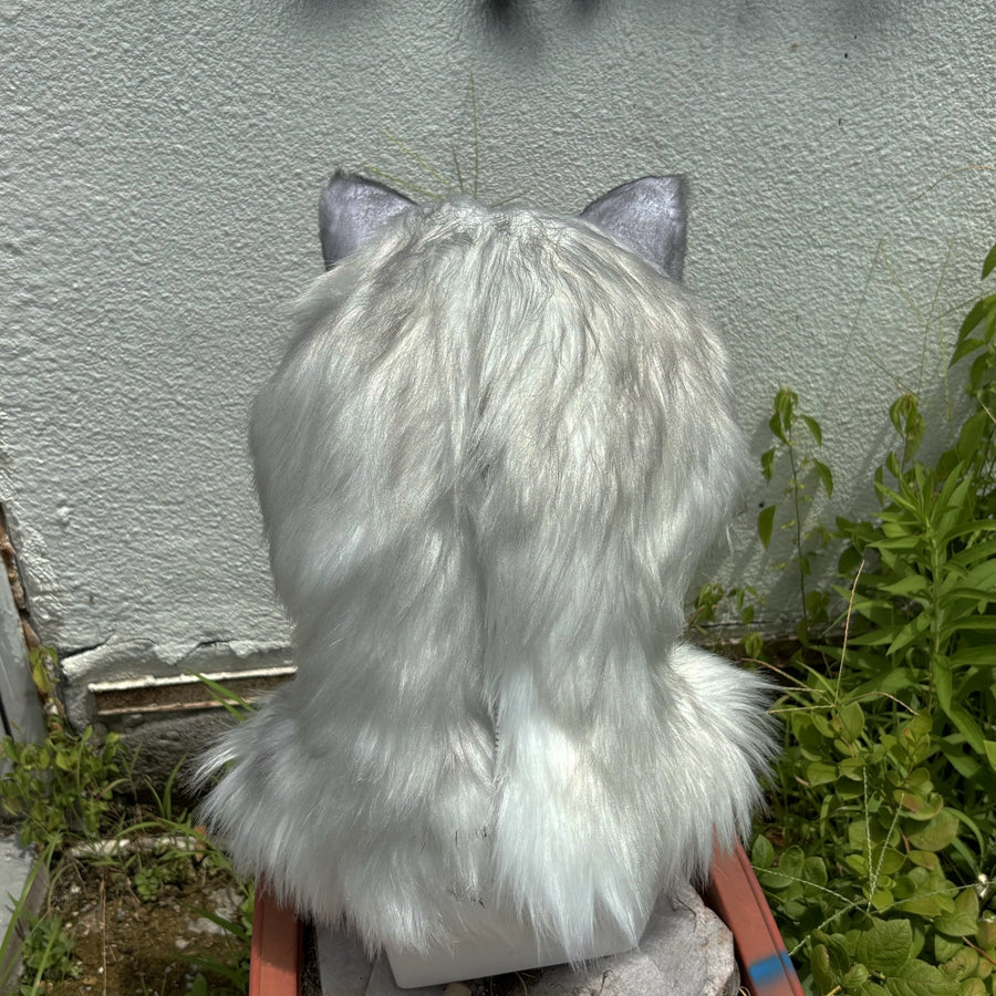 [Premade]Realistic fursuit headpiece movable jaw wolf head halloween cosplay mask furry costume accessories