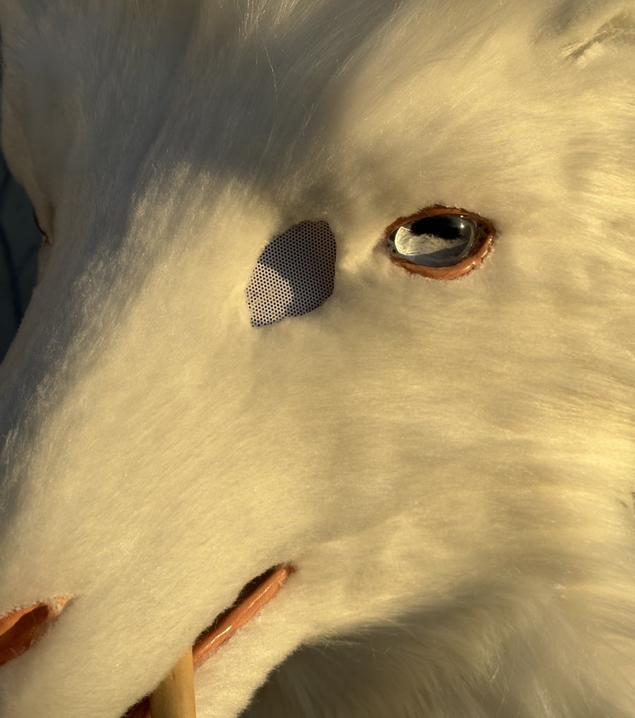 [Stock]Realistic fursuit head white goat movable jaw halloween mask handmade cosplay costumes