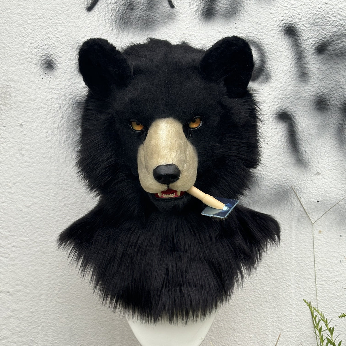 [Premade]Realistic fursuit black bear movable jaw headpiece halloween cosplay costumes furry accessories