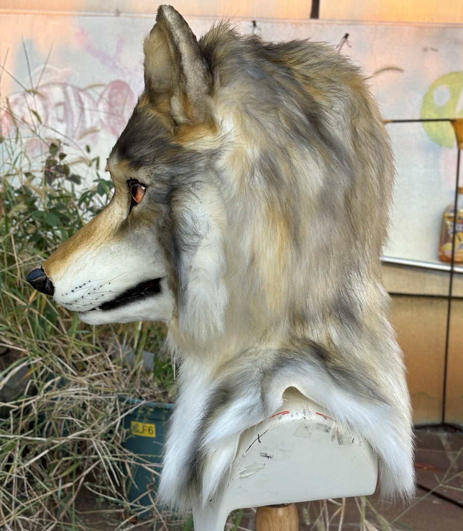 [Premade]Movable Jaw Realistic Wolf Fursuit Head Cosplay Beast Mask Halloween Costumes Furry Accessories