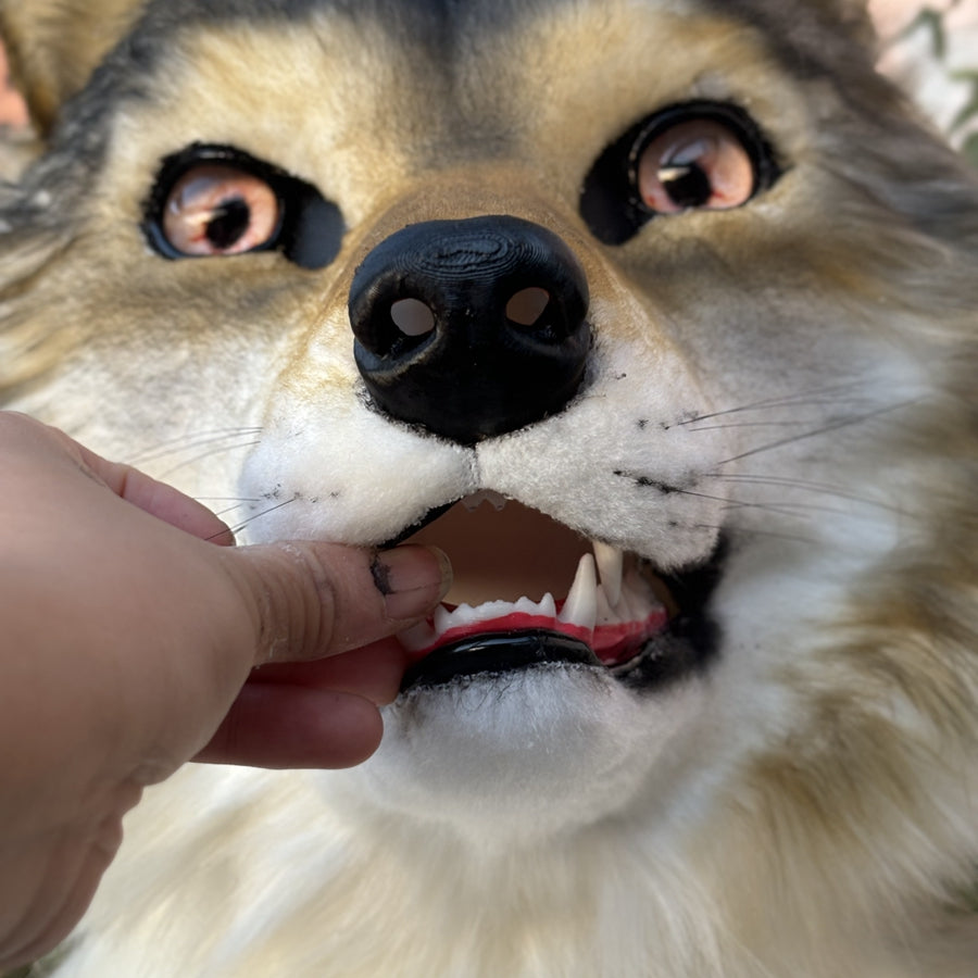 [Premade]Movable Jaw Realistic Wolf Fursuit Head Cosplay Beast Mask Halloween Costumes Furry Accessories