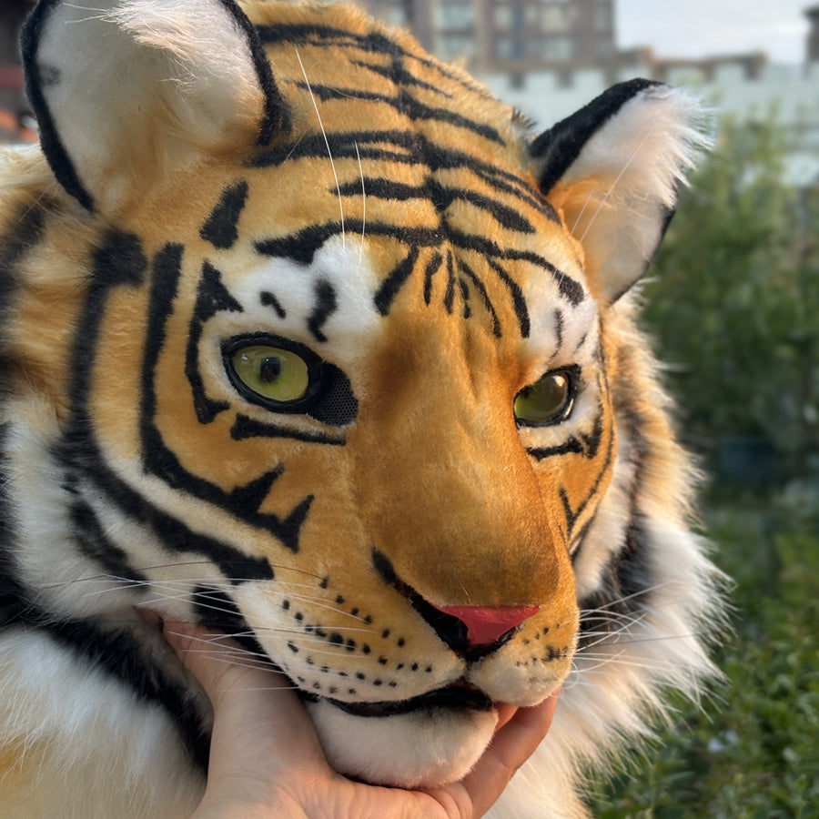[Premade]Movable Jaw Tiger Head Realistic Fursuit Headpiece Cosplay Beast Mask Halloween Costumes