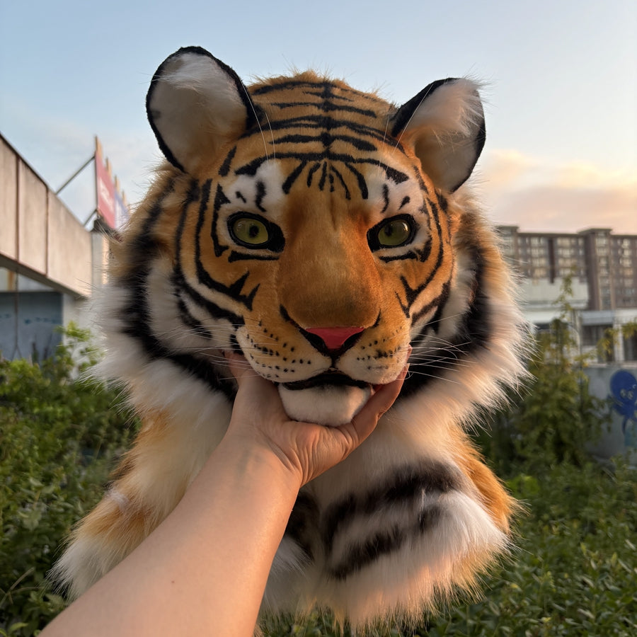 [Premade]Movable Jaw Tiger Head Realistic Fursuit Headpiece Cosplay Beast Mask Halloween Costumes